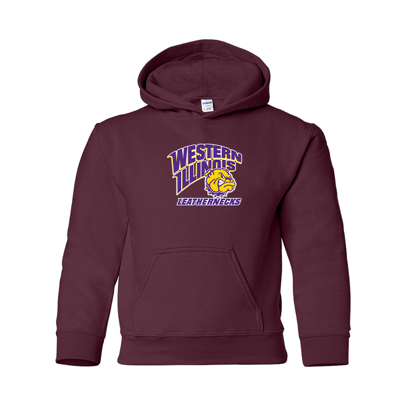 Youth Western Illinois Leathernecks Gildan Heavy Blend  Hooded Sweatshirt